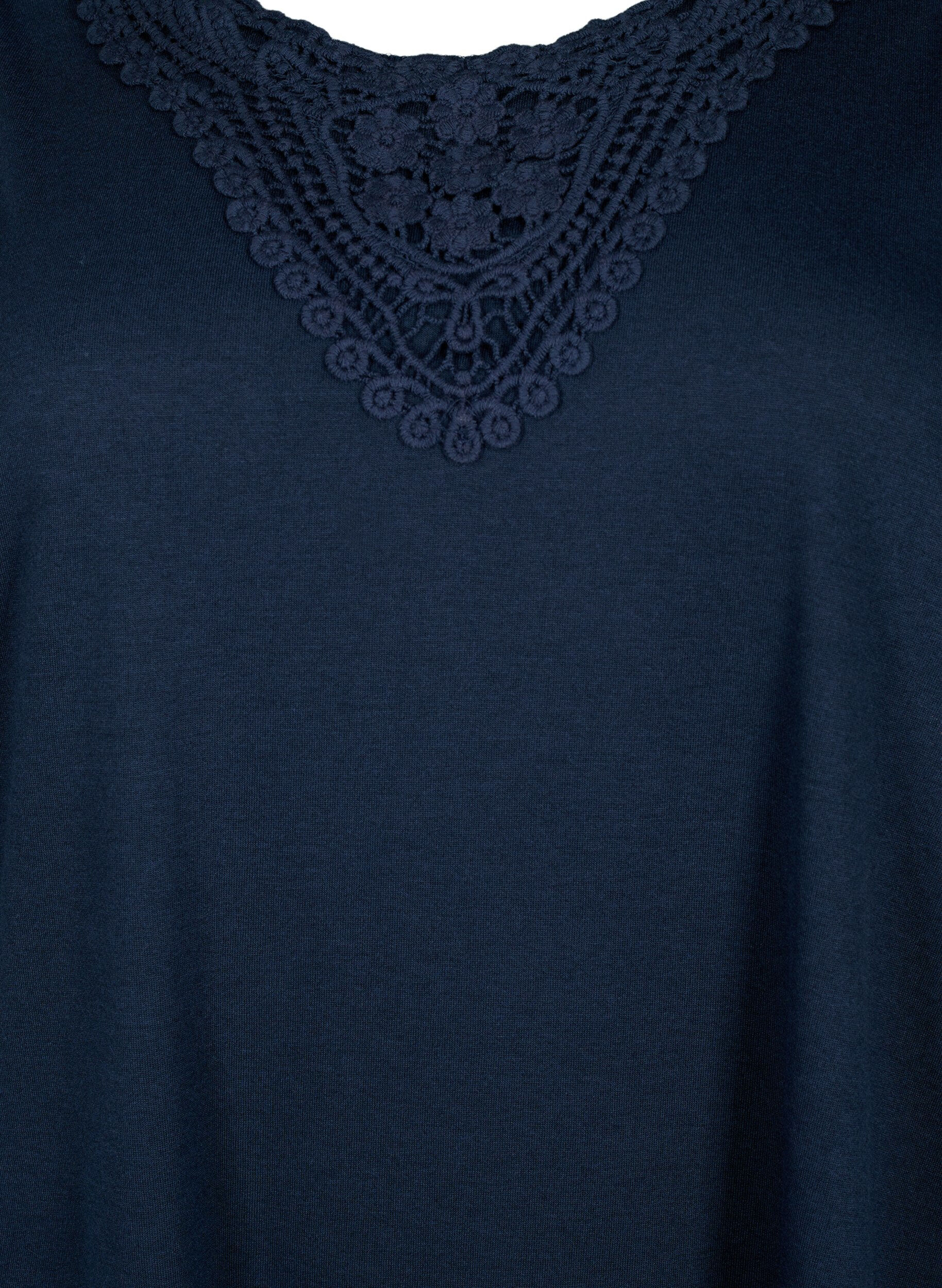 Zizzi Haut sans manches avec dentelle, Total Eclipse, Packshot image number 2