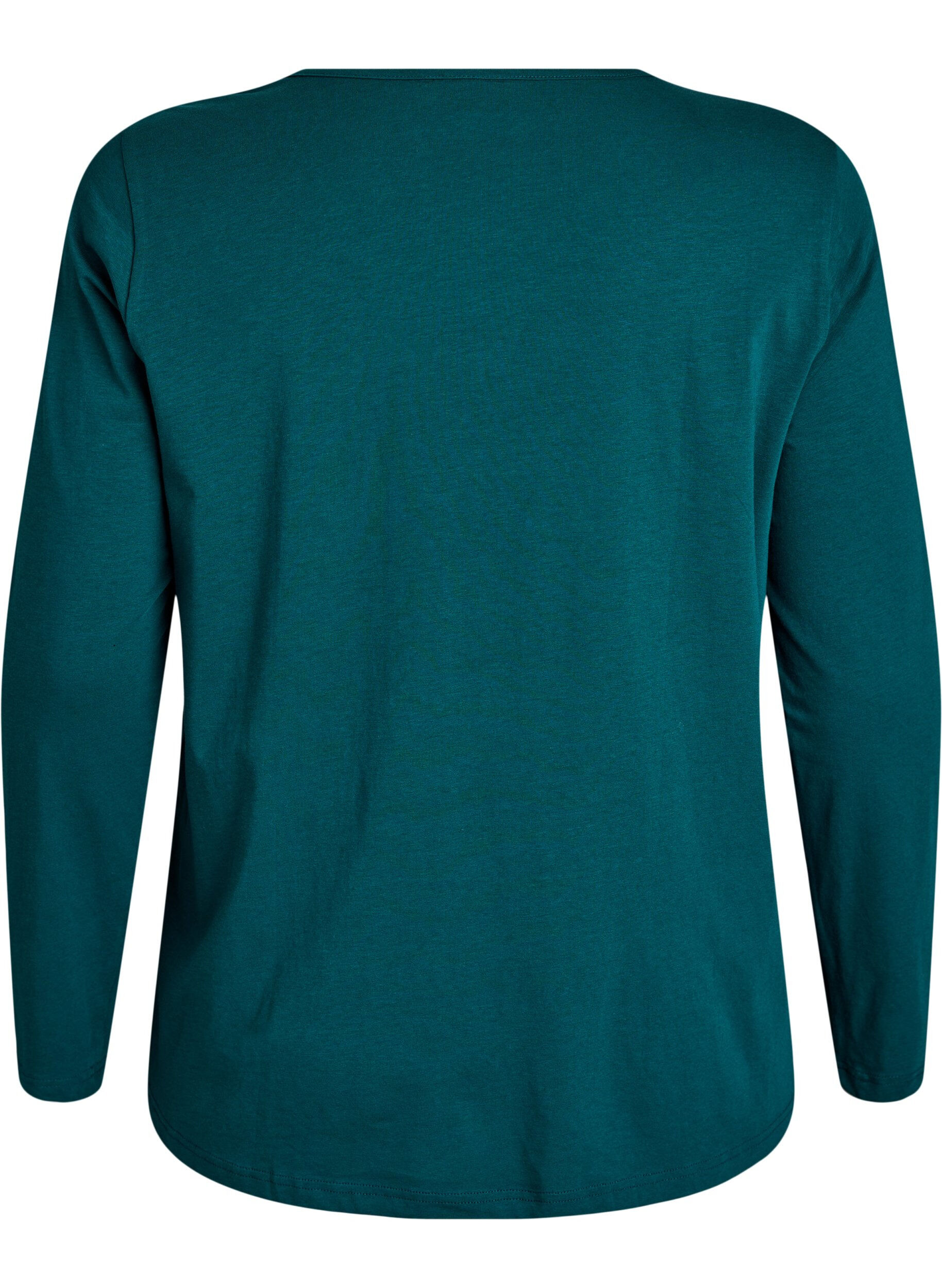ZizziHaut de nuit en coton avec imprim&eacute; sur le devant, Turquoise, Packshot image number 1