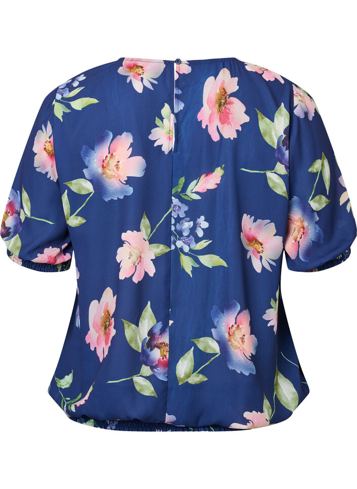 Bloemenblouse met smock, Blueprint Flower AOP, Packshot image number 1