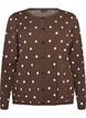 Cardigan &agrave; pois et fermeture boutonn&eacute;e, Marron, Packshot image number 0