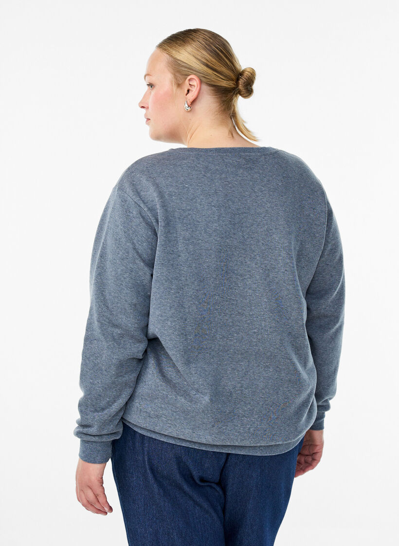 Sweat-shirt avec motif Milan brodé, Gris anthracite, Model image number 2