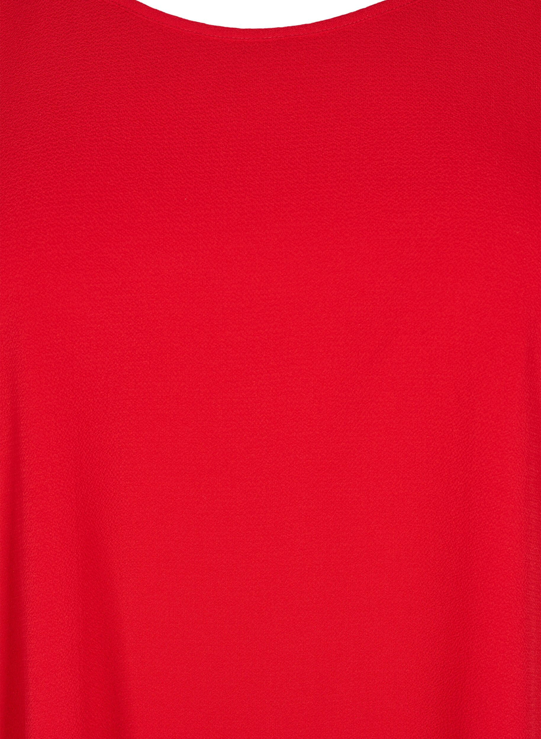 ZizziBlouse met korte mouwen en een ronde halslijn, Rood, Packshot image number 2