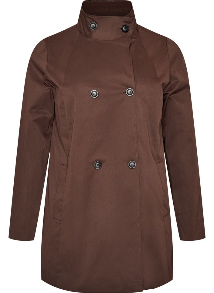 Veste de printemps hydrofuge avec coupe en A, Marron, Packshot image number 0