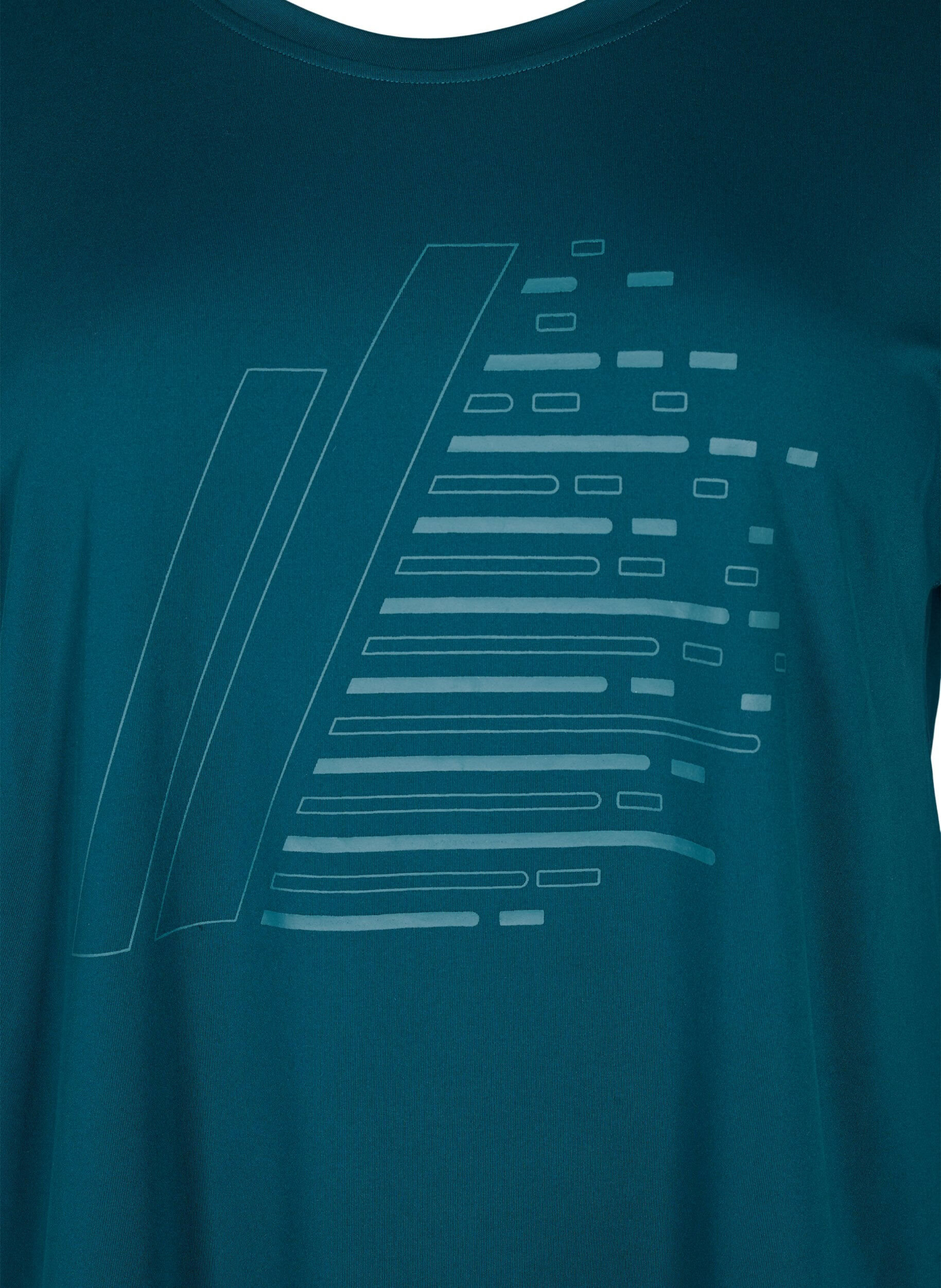 ZizziTrainings-T-shirt met korte mouwen en print, Deep Teal/Pacific, Packshot image number 2