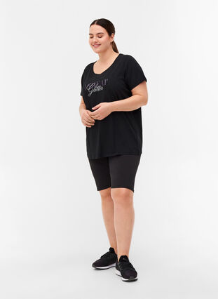 T-shirt de sport avec imprimé, Black Glitter, Model image number 2