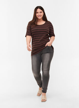 T-shirt en coton rayé , Mole Stripe, Model image number 2