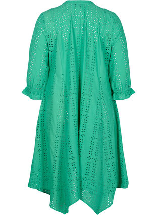 Katoenen jurk met borduursel anglaise, Holly Green, Packshot image number 1