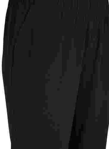 Pantalon évasé avec taille élastiquée, Black, Packshot image number 2