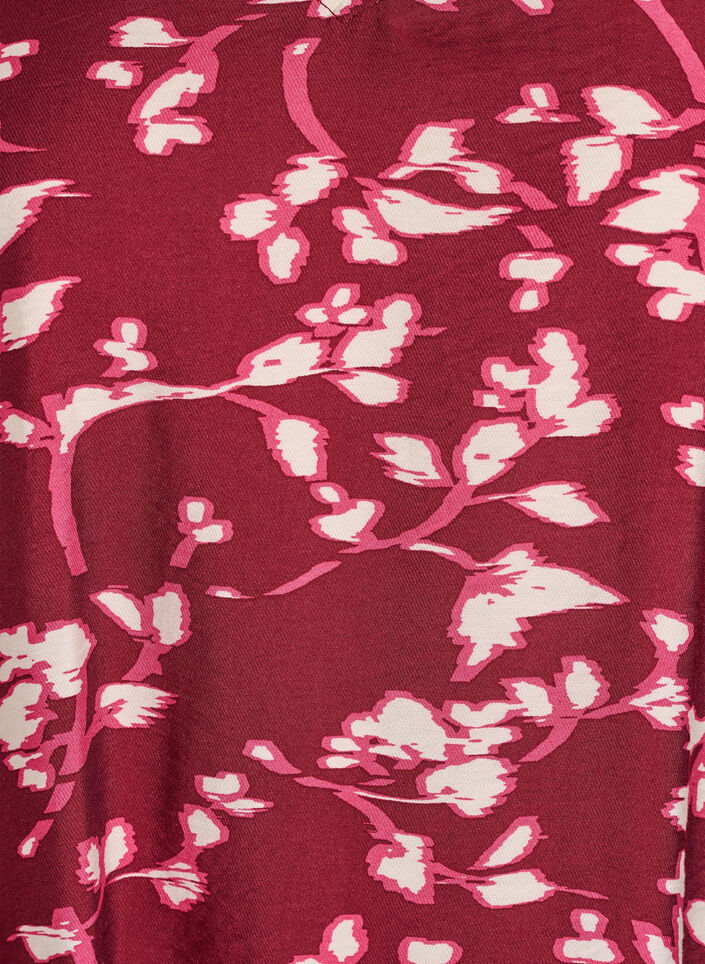 Blouse avec col en V et manches 3/4, Rouge, Packshot image number 2