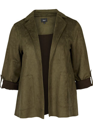 Open jas met grote zakken, Olivie Night, Packshot image number 0