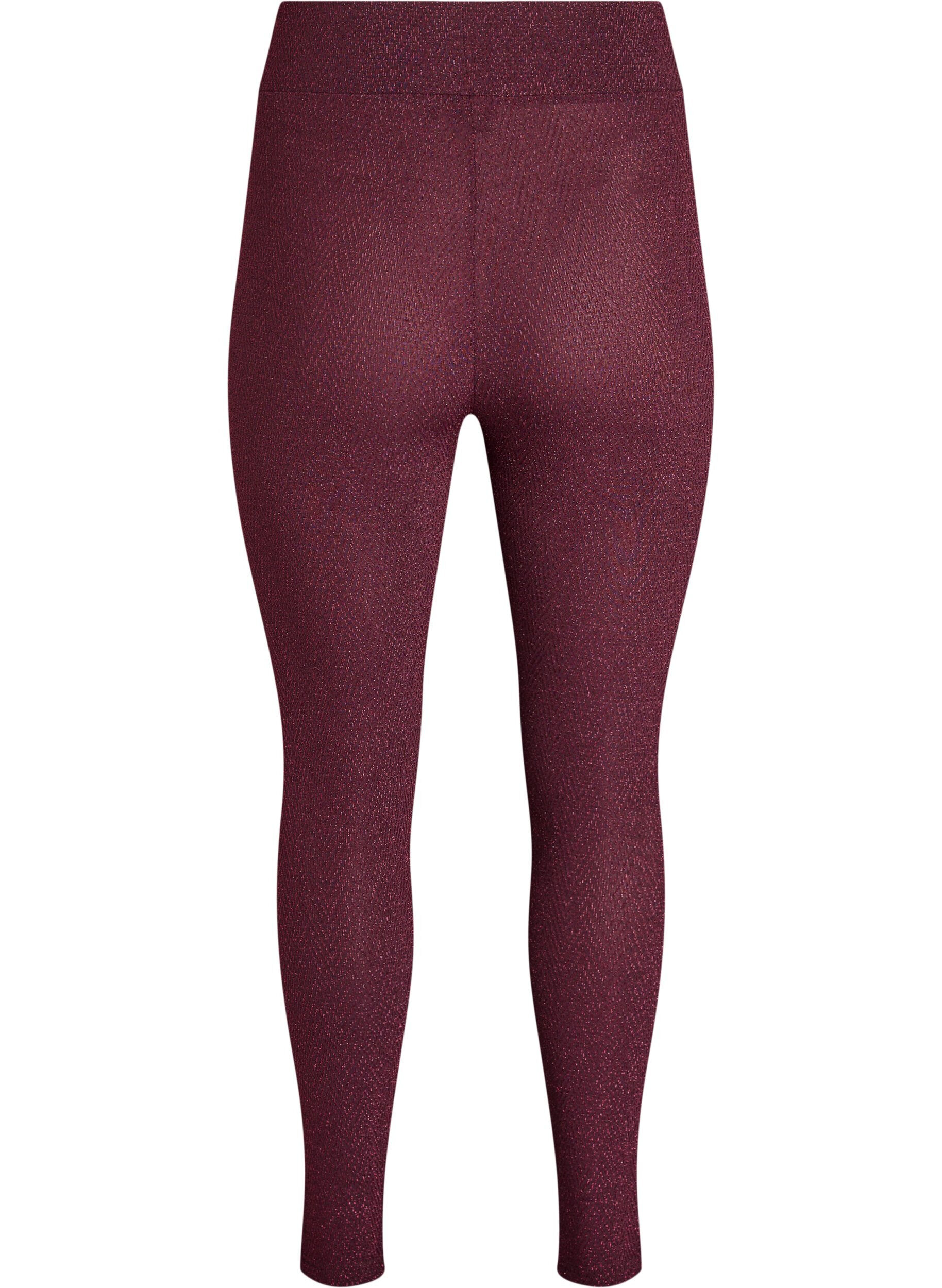 Zizzi Legging &agrave; motif paillet&eacute;, Bordeaux fonc&eacute;, Packshot image number 1