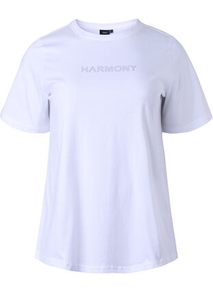 T-shirt en coton biologique avec texte, White HARMONY, Packshot image number 0