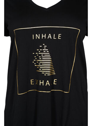 Katoenen sport t-shirt met print, Black w. inhale logo, Packshot image number 2