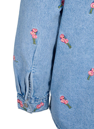 Chemise en jean avec fleurs brodées, L.B.D.Flower AOP, Packshot image number 4