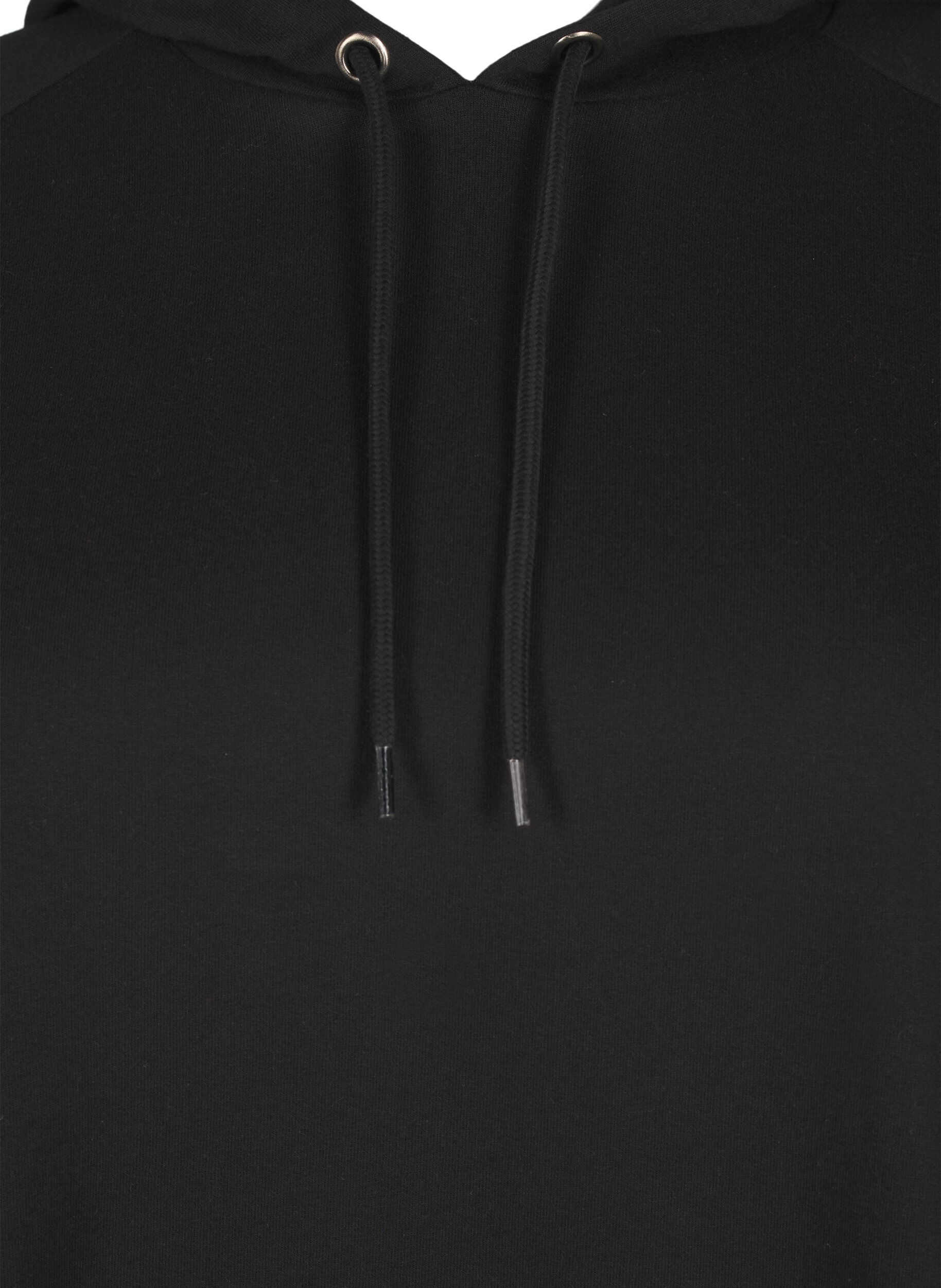 ZizziOversized sweatshirt met print op de mouwen, Black w. Silver, Packshot image number 2