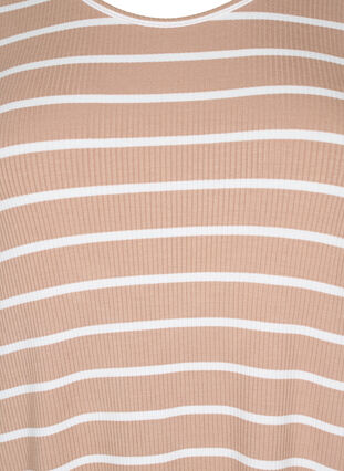 Mouwloze geribde jurk van viscose, Natural W. Stripe, Packshot image number 2