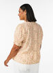 Viscose bloemenblouse met korte mouwen en een rucheskraag, Geel, Model image number 2
