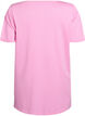 Enkelkleurig oversized T-shirt met V-hals, Roze, Packshot image number 1