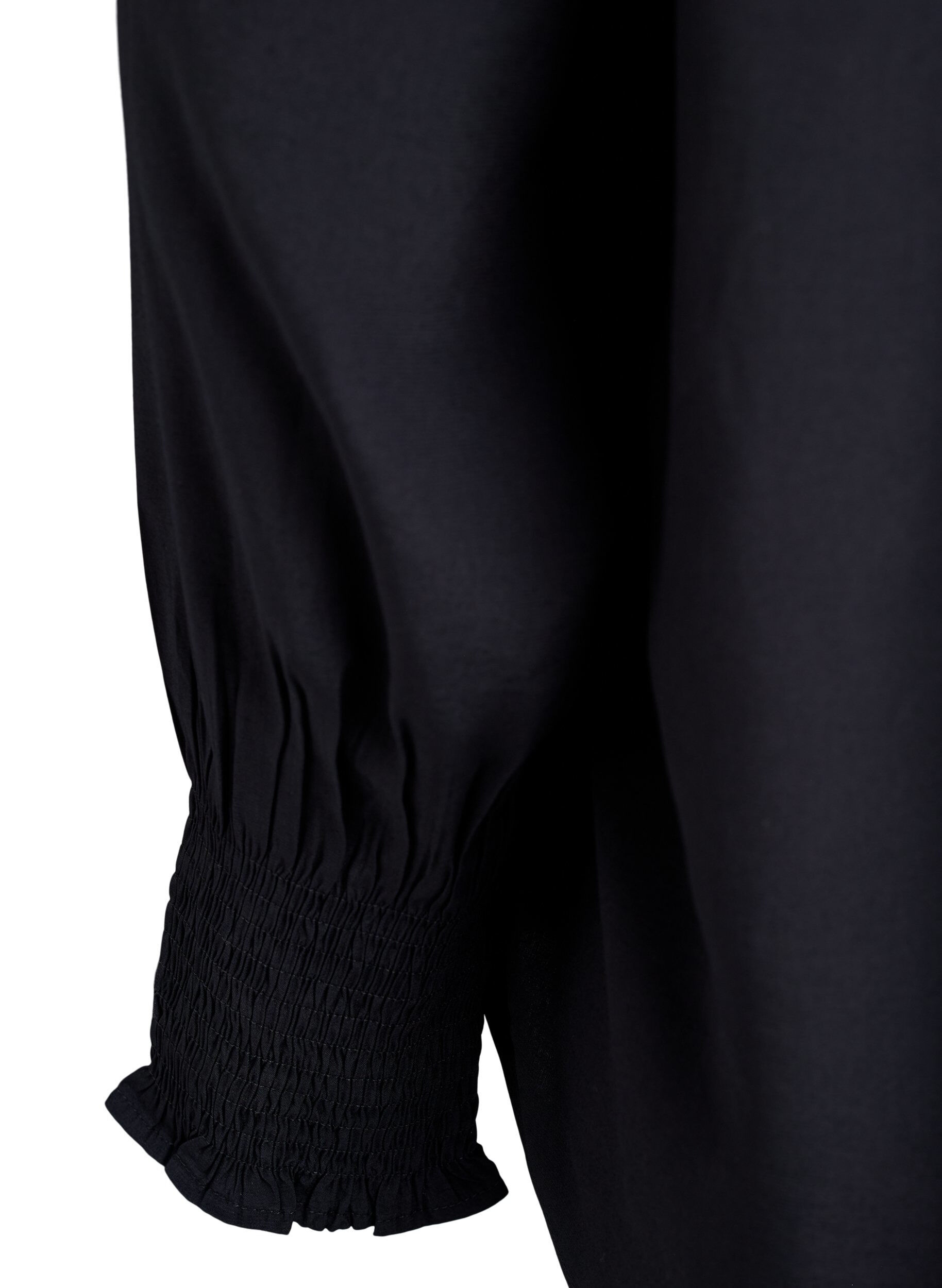 ZizziBlouse avec col &agrave; volants et fronces, Noir, Packshot image number 3