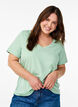 T-shirt met korte mouwen en V-hals, Groen, Model image number 0
