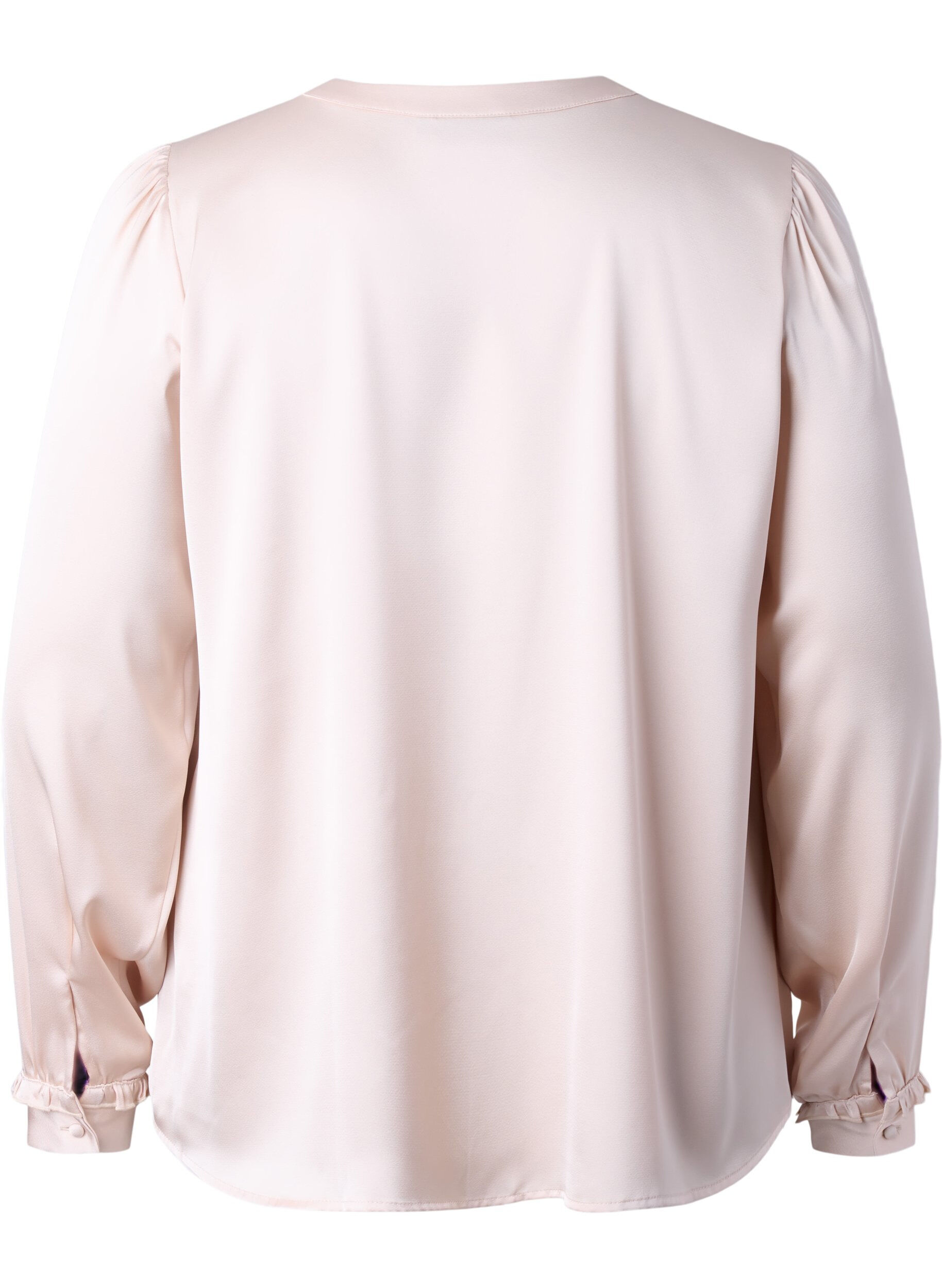 ZizziSatijnen overhemd blouse met ruches, Champagne, Packshot image number 1