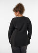Jersey blouse met een geribde textuur en een A-lijn pasvorm, Zwart, Model image number 2