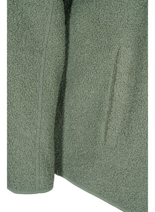 Veste en peluche courte avec poches, Agave Green, Packshot image number 3