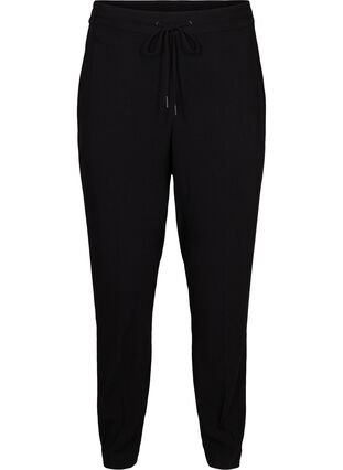 Pantalon classique avec lien à la taille, Black, Packshot image number 0