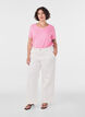 T-shirt en coton uni basique, Rose, Model image number 1
