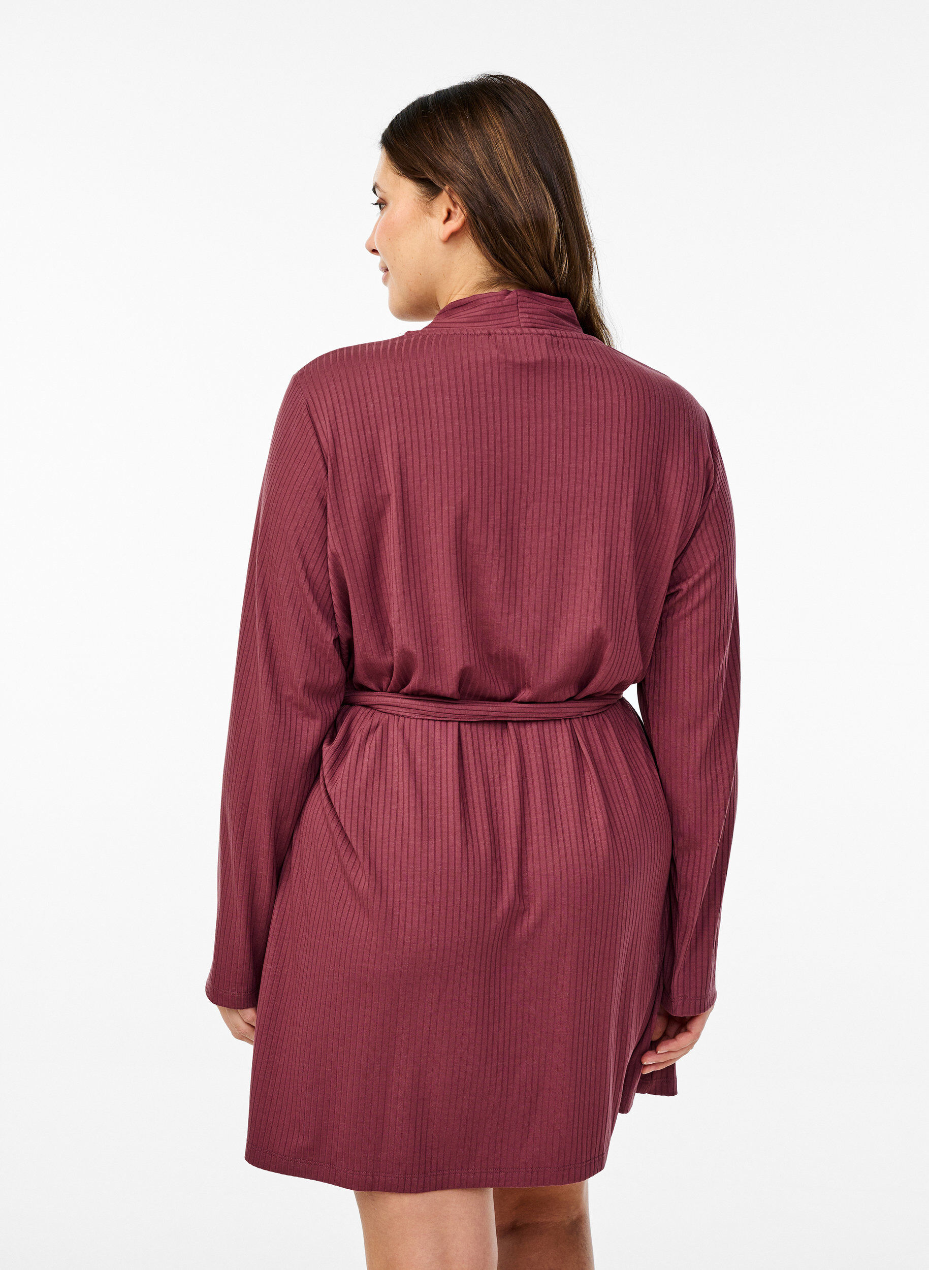 Zizzi Robe de chambre avec ceinture &agrave; nouer, Rose Brown, Model image number 1