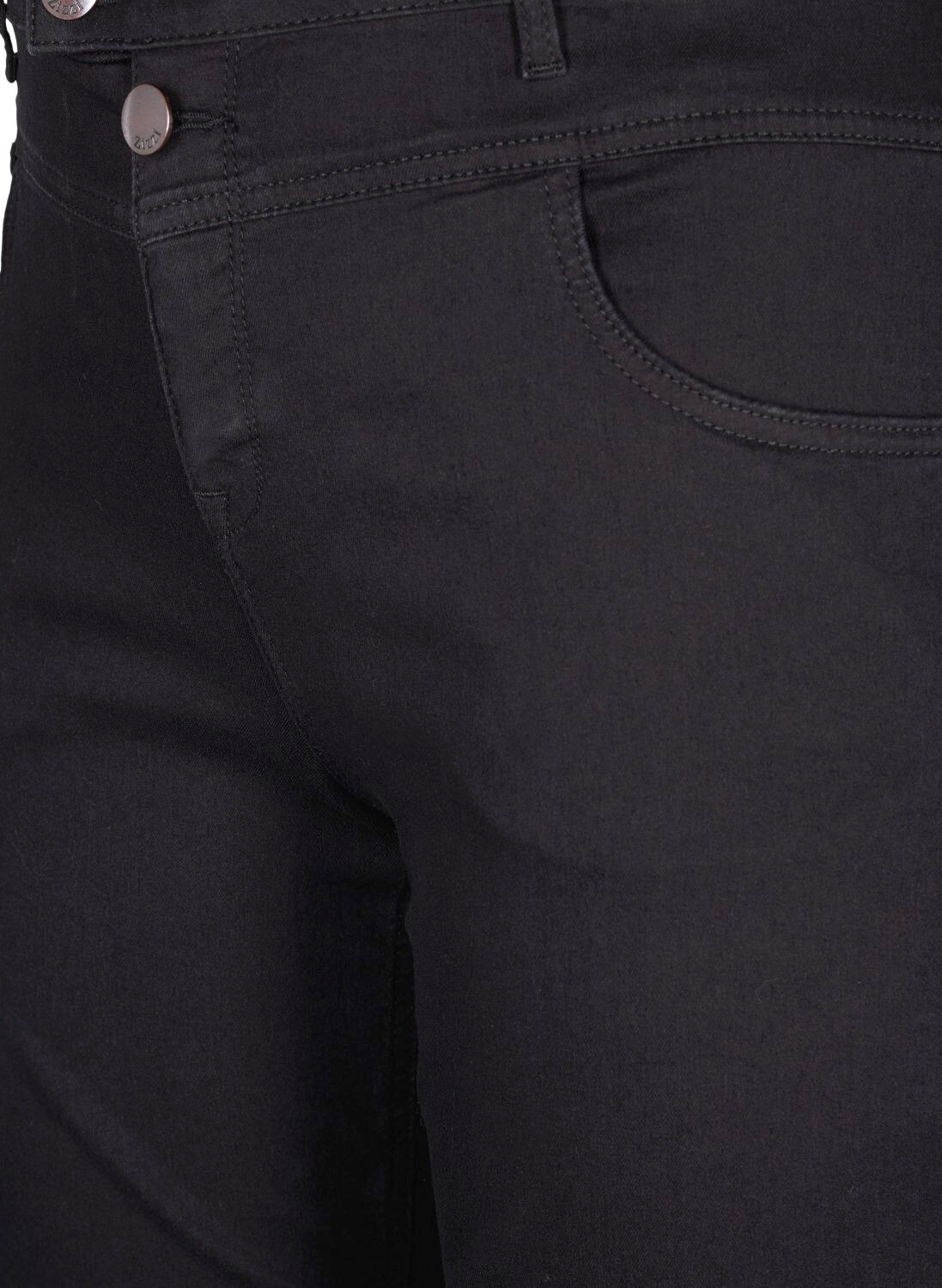 ZizziRegular fit Gemma jeans met hoge taille, Zwart, Packshot image number 2