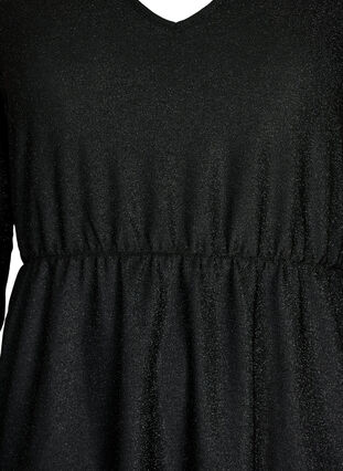 Robe scintillante avec décolleté en V, Black Black, Packshot image number 2