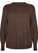Blouse en maille avec un col rond, Marron, Packshot image number 0