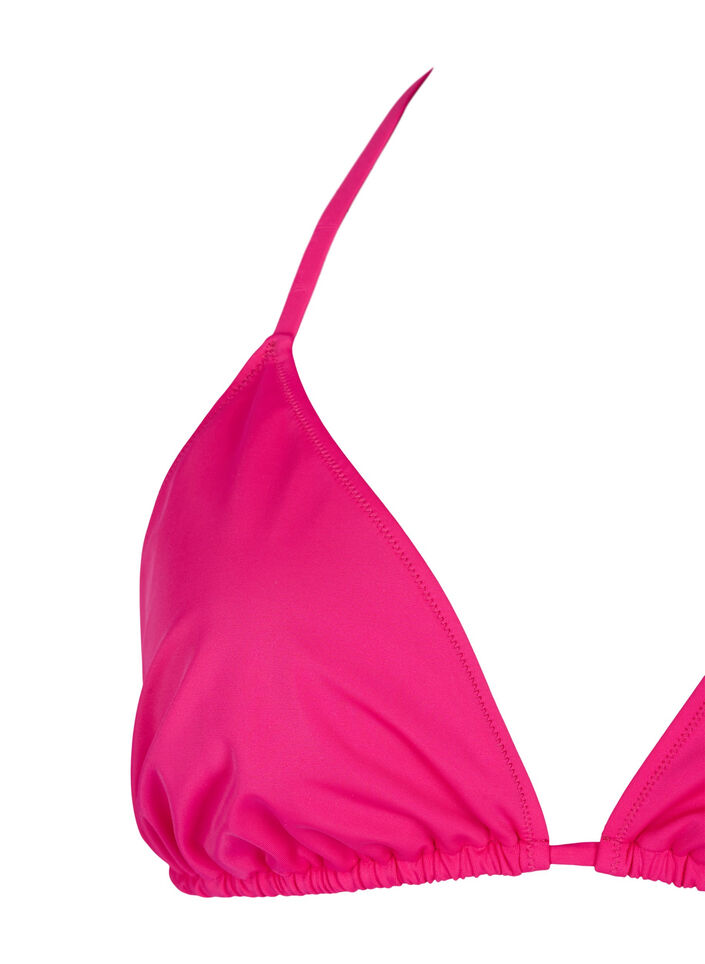 Haut de bikini forme triangle de couleur unie, Rose, Packshot image number 2