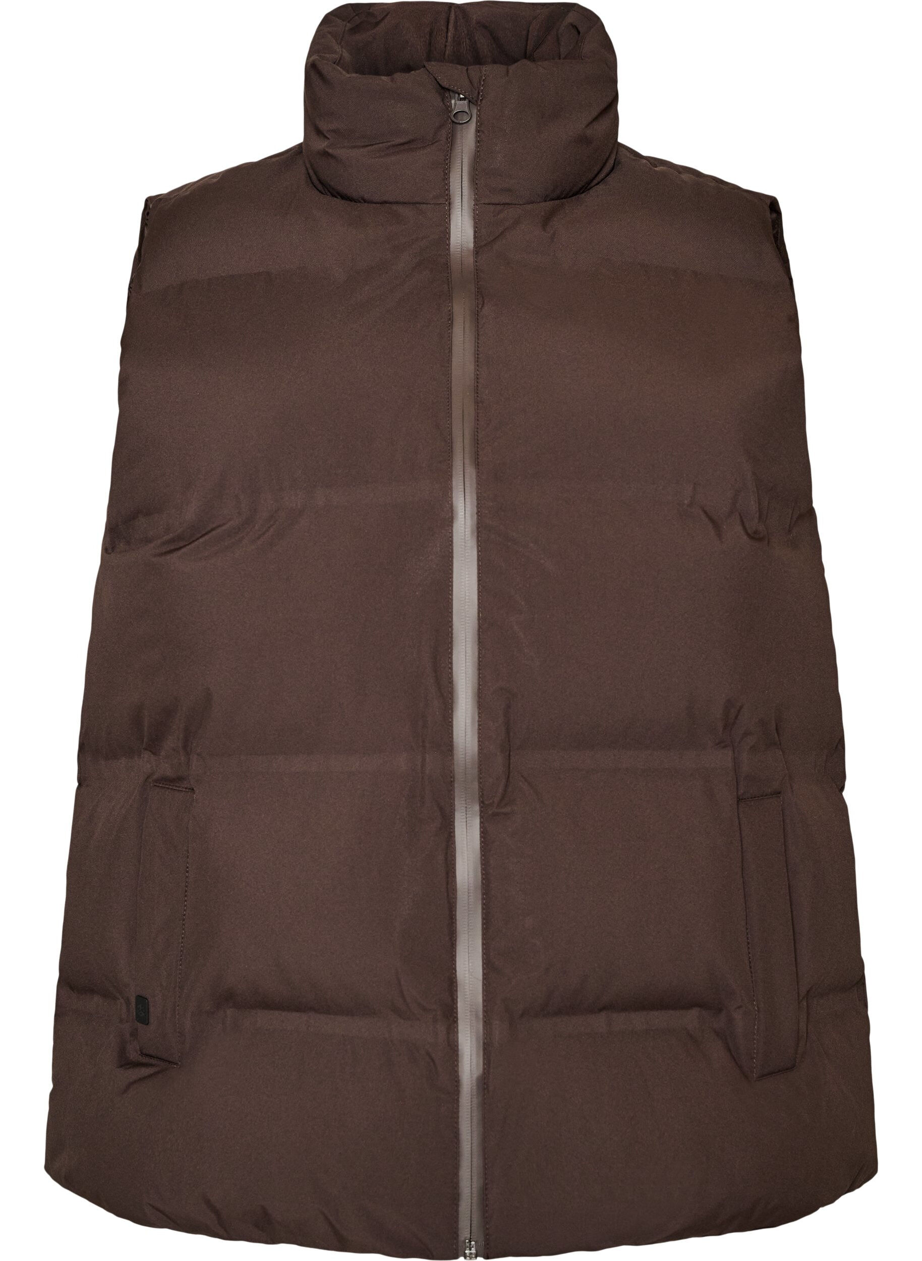 ZizziDoudoune sans manches courte avec col montant, Marron, Packshot image number 0