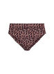 Leopard hoog getailleerde bikini broekjes, Bruin, Packshot image number 1