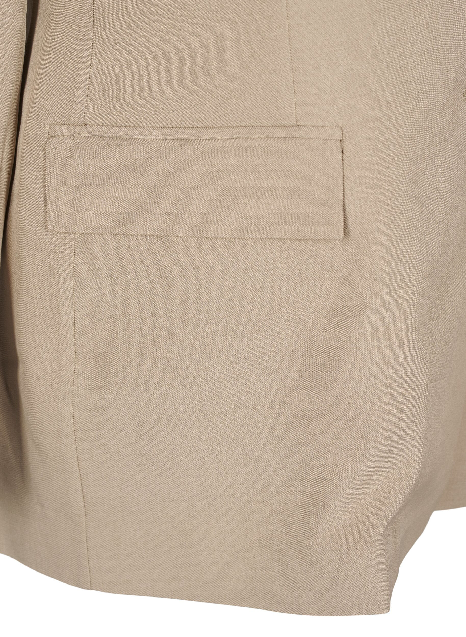 ZizziFLASH - Blazer met zakken en een split, Beige, Packshot image number 3