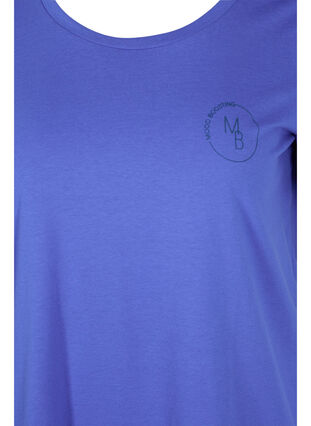 T-shirt à manches courtes et encolure ronde, Dazzling Blue MB, Packshot image number 2