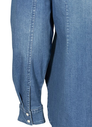 Chemise en jean à manches bouffantes, Blue denim, Packshot image number 3
