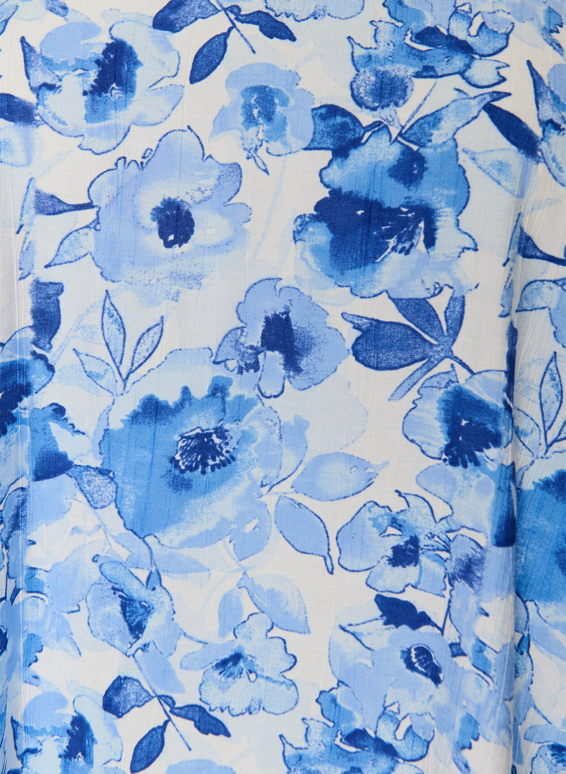 ZizziViscose blouse met geplooide mouwen, Blauw, Packshot image number 2