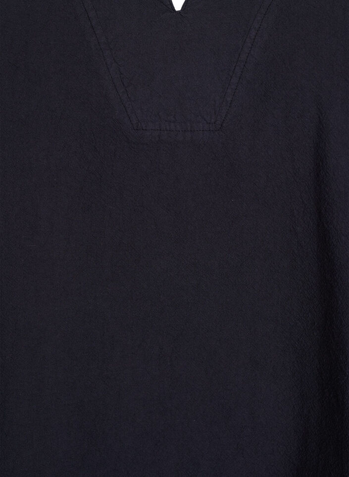 Losse blouse met kraag en 1/2 mouwen, Zwart, Packshot image number 2