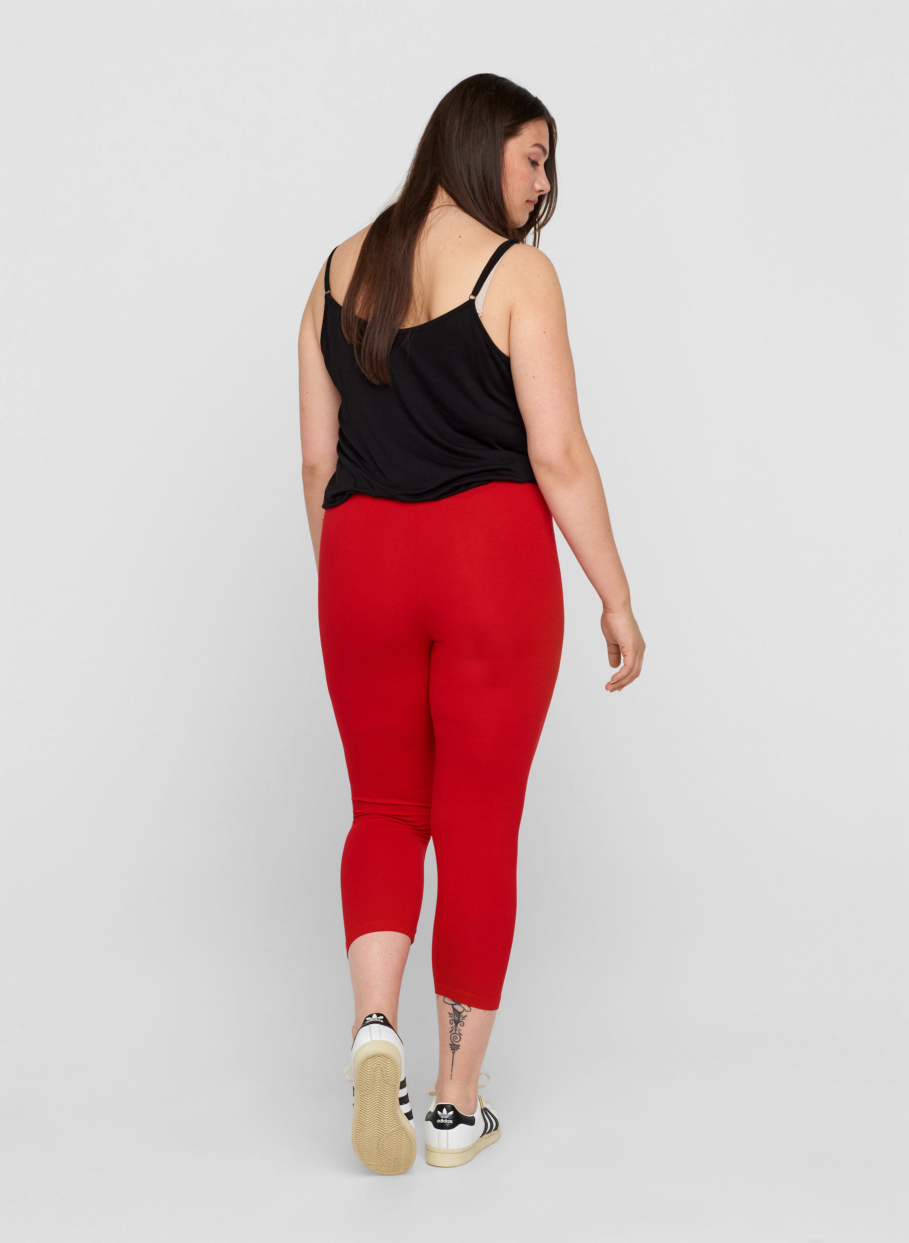ZizziBasic 3/4 legging, Tango Red, Model image number 1