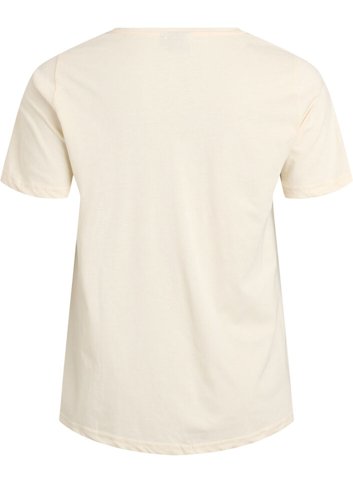 T-shirt met print, Vanille, Packshot image number 1