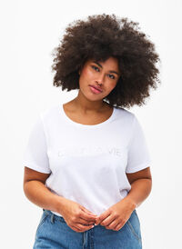 T-shirt met stras, B.White W.Rhinestone, Model