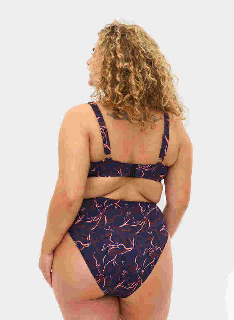 Bas de bikini taille haute avec jambe échancrée, Graphic Print, Model image number 1