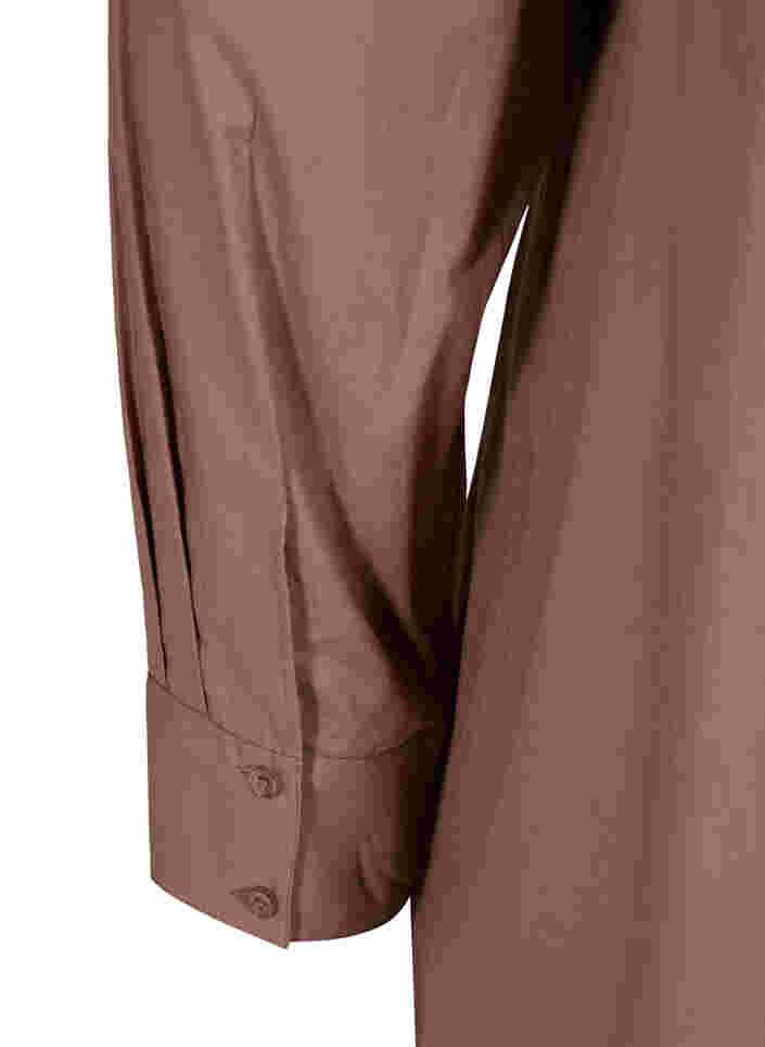 Chemise longue en coton à grand col, Deep Taupe, Packshot image number 3
