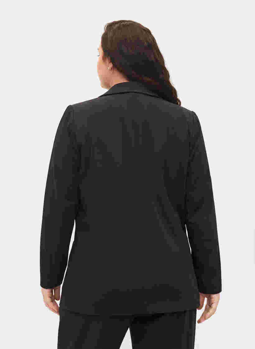 Klassieke blazer met zakken, Black, Model image number 1