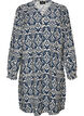 Jurk van viscose met patroon en lange mouwen, Blauw, Packshot image number 0