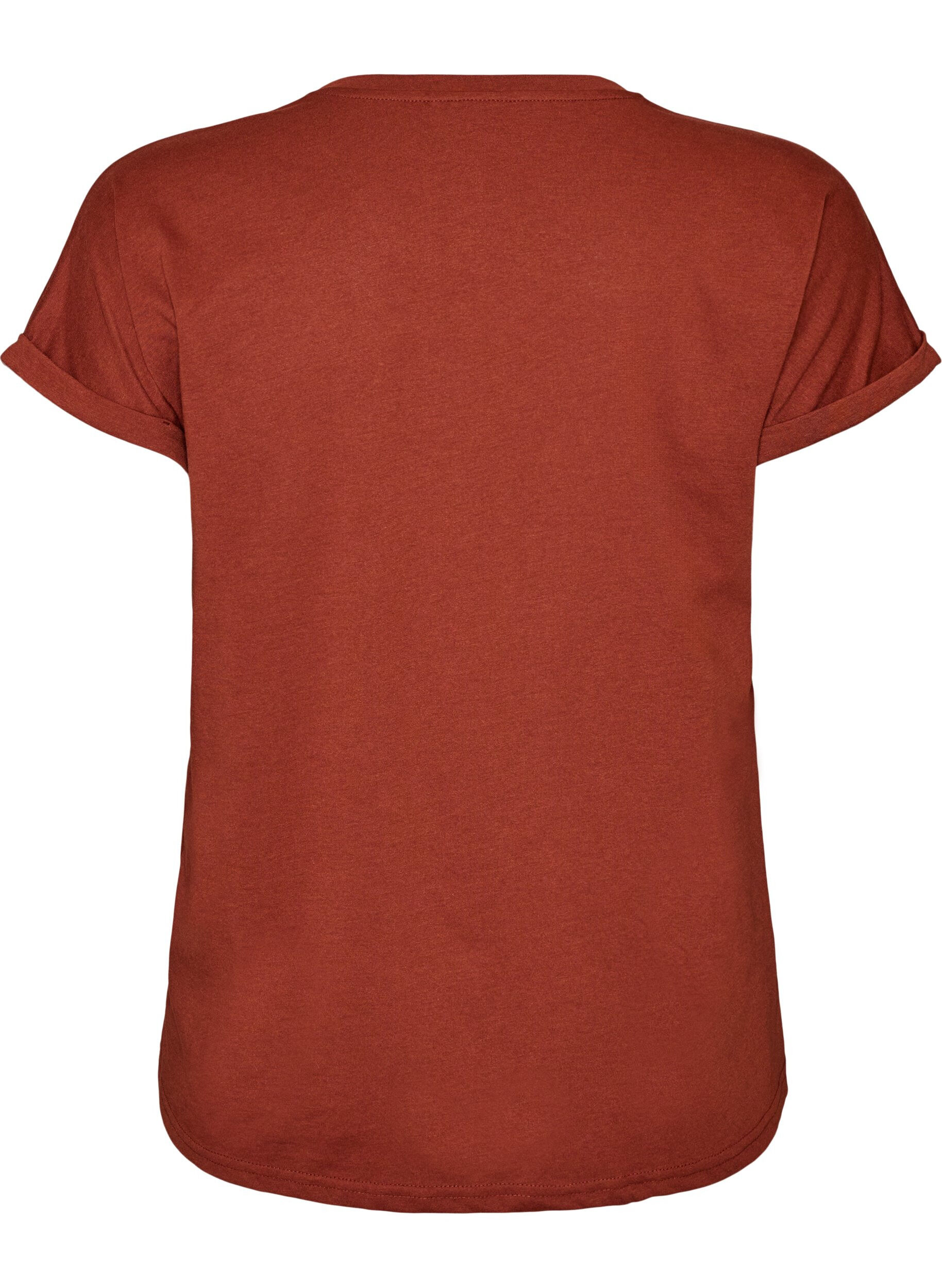 ZizziT-shirt met korte mouwen van katoenmix, Rood, Packshot image number 1