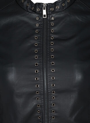 Veste en simili cuir avec rivets, Black, Packshot image number 2